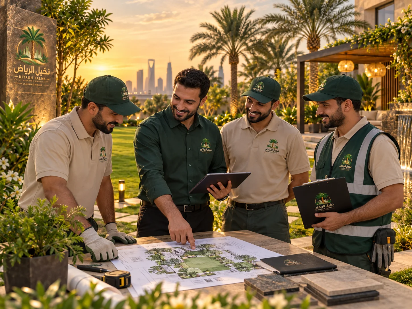 تصميم الجلسات الخارجية في حدائق الرياض