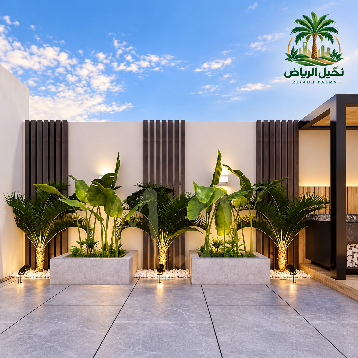 تصميم حدائق ومساحات خارجية بالرياض