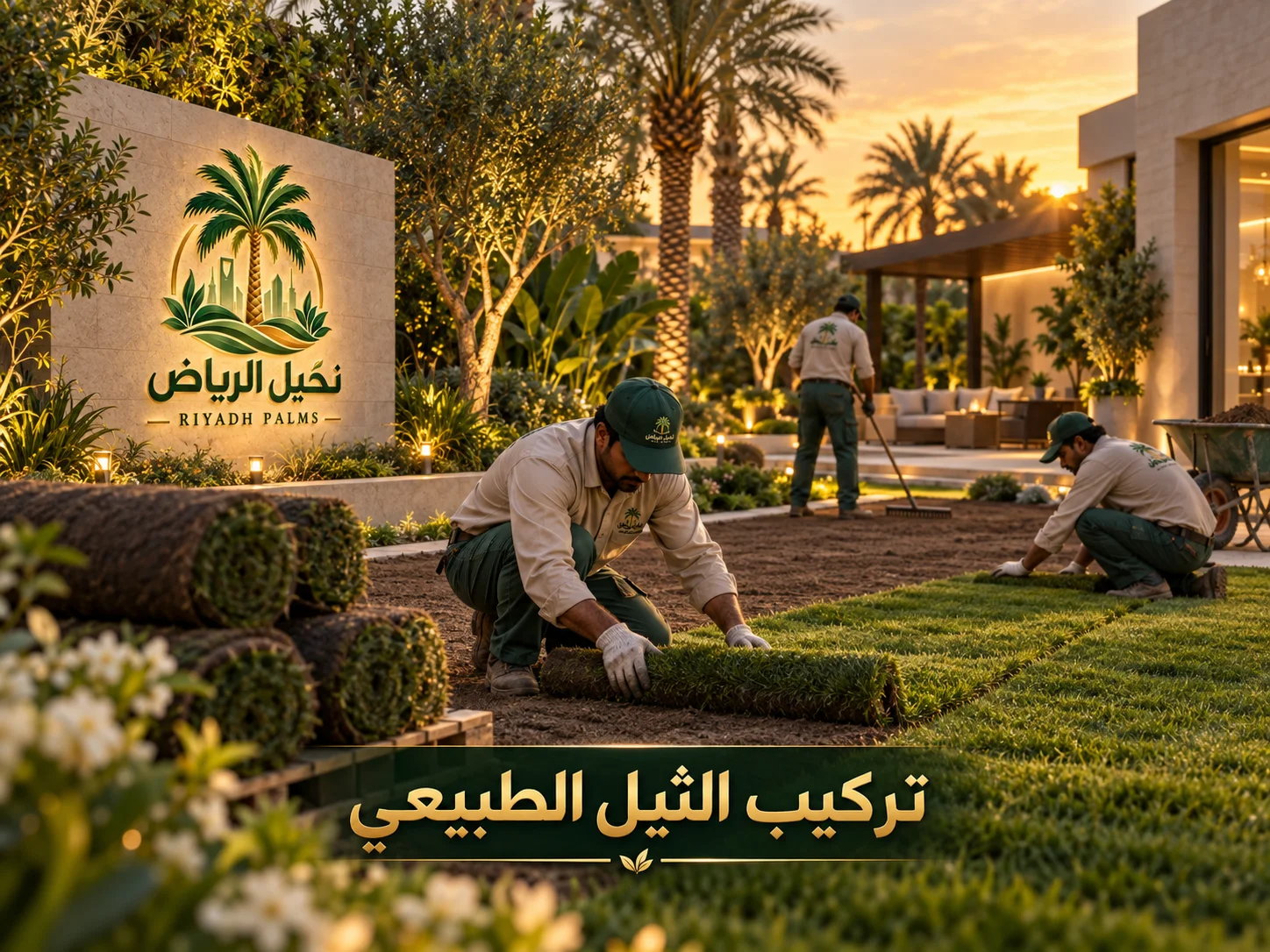 تركيب مظلات وجلسات خارجية في حدائق الرياض